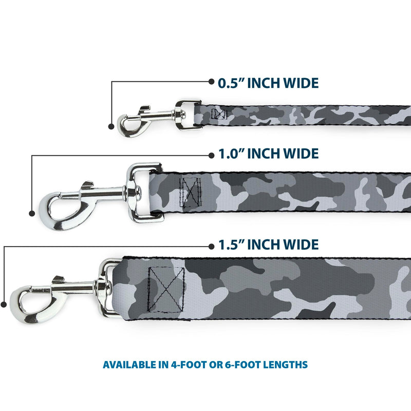 Buckle-Down Pet Leash - Camo White - 6 Feet Long - 1" Wide - PawsPlanet Australia