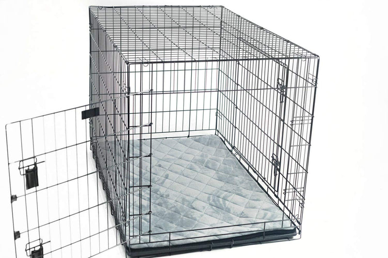 4Knines Extra Large Dog Crate Mat – Waterproof, Non-Slip, Machine Washable Crate Mat – Soft, Durable Kennel Mat for Dogs – Pet Bed for Crates, Travel or Home Use - Extra Large (Grey) Grey XL - PawsPlanet Australia