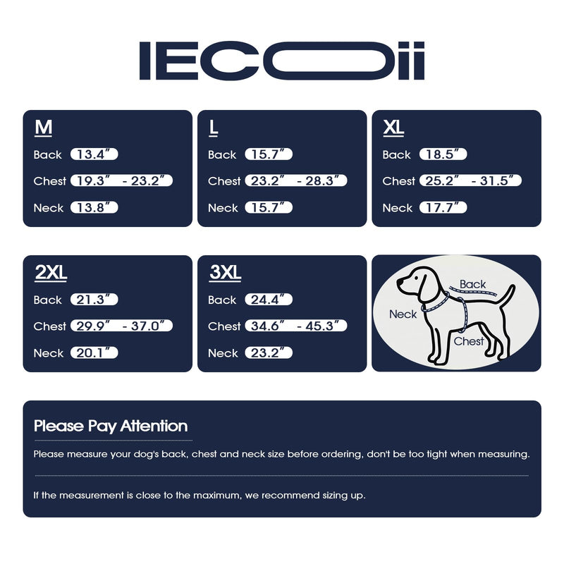 IECOii Dog Cooling Vest with Leash Ring for Summer, Reflective Breathable Dog Cooler Shirt, Adjustable Cooling Jacket Pet Outdoor Harness for Walking, Hiking, Beach, Turquoise, Size M Medium