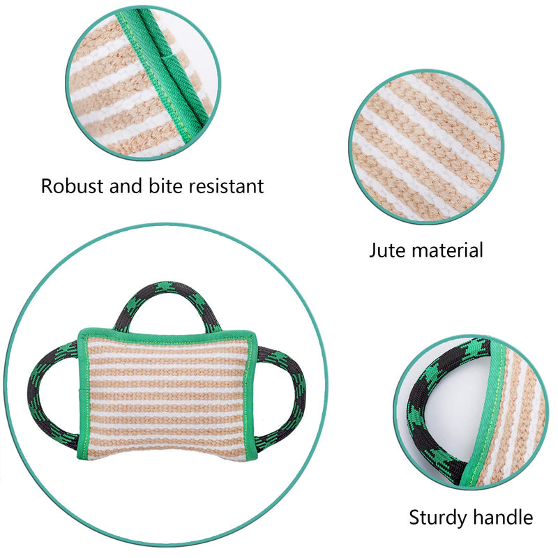 ToLanbbt Dog Toy, Tug of War Jute Bite Pillow (11' x 7.8'), Training Equipment for Medium to Large Dogs, Green Style 1 - PawsPlanet Australia