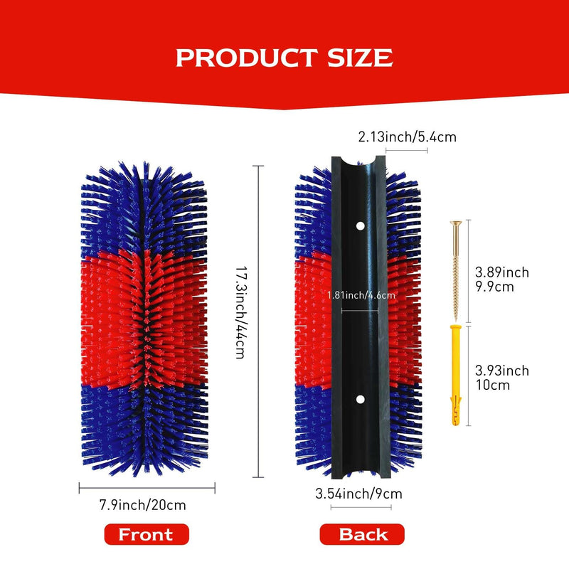 2Pcs Soft Livestock Scratching Brush, Goat Scratcher Brush Full Massage Grooming Brushes with 8 Screws for Cow, Cattle,Horse,Goat,Pig (Red, 1 Pack) Red - PawsPlanet Australia