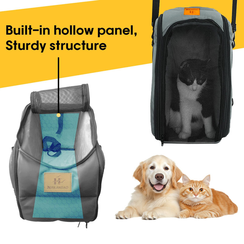 Multipurpose Console Dog Car Seat for Small Dogs & Cats， Portable Pet Carrier with Safety Tether & Storage Pockets (Black, Middle) Grey - PawsPlanet Australia