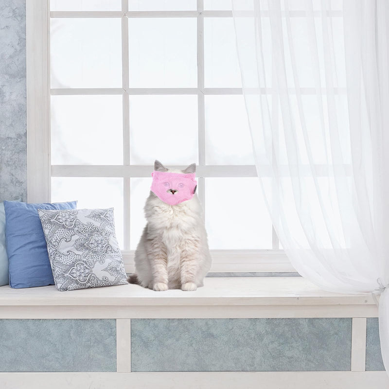 Breathable polyester cat muzzle to prevent licking and sucking, secure muzzle protection for kittens and cats for home and care.