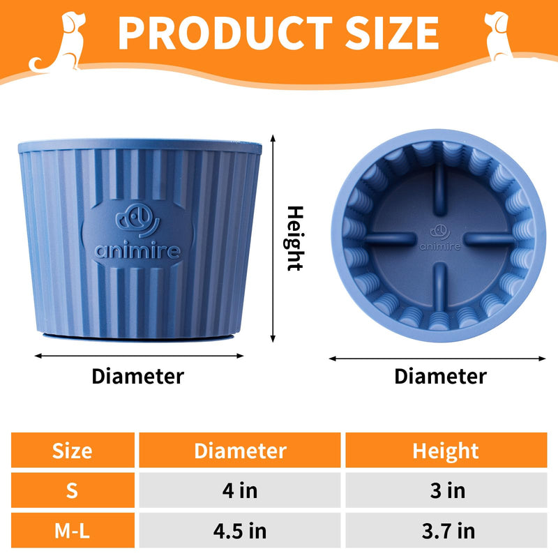 Dog Lick Bowl, Anxiety Relief Dog Licking Mat Freezer Treat Dispenser, Non-Slip Anti-Choking Silicone Slow Feeder Lick Bowl for Small Medium & Large Breed Dogs, BPA Free(Deep Blue,M-L) M-L Deep Blue - PawsPlanet Australia