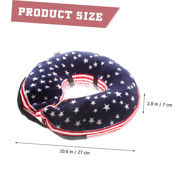 Garneck Inflatable and Comfortable PVC and Fabric Cat Neck Collar for Surgical Recovery with Adjustable Neck Circumference from 15-45cm in Navy Design