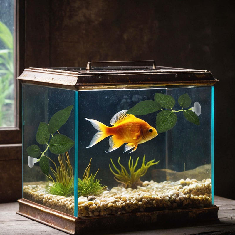 Thinp 2 Pack Betta Fish Leaf Pad Betta Hammock Beta Fish Toy Betta Fish Tank Accessories Simulating The Natural Habitat for Betta Spawning Grounds Breeding Resting Bed with Plastic Suction Cup - PawsPlanet Australia