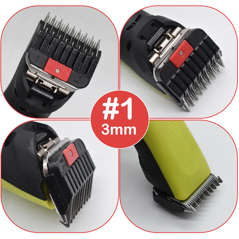 4 Pieces Animal Clippers Stainless Steel A5-Style Replacement Attachment Guide Guard Combs, 3/6/10/13mm 1/8" 1/4" 3/8" 1/2" Compatible with Wahl KM2/5/10 Andis AG BG Oster A5/A6 Pet Cat Dog Groomers