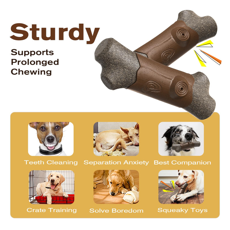 Dog Chew Toy for Aggressive Chewers Tough and Long-Lasting Toy for Large/Medium Dogs - Ideal Chew Toy Great for Teeth Cleaning and Playtime (brown) brown - PawsPlanet Australia