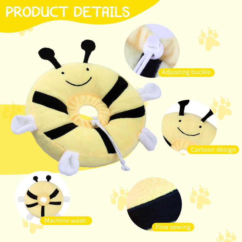 Adjustable cat Cone Collar Soft to Stop Licking After Surgery for Kitten, Alternative to Cone of Shame cat, Donut Cone for Cats, pet Elizabethan Collar (Bee, Small)