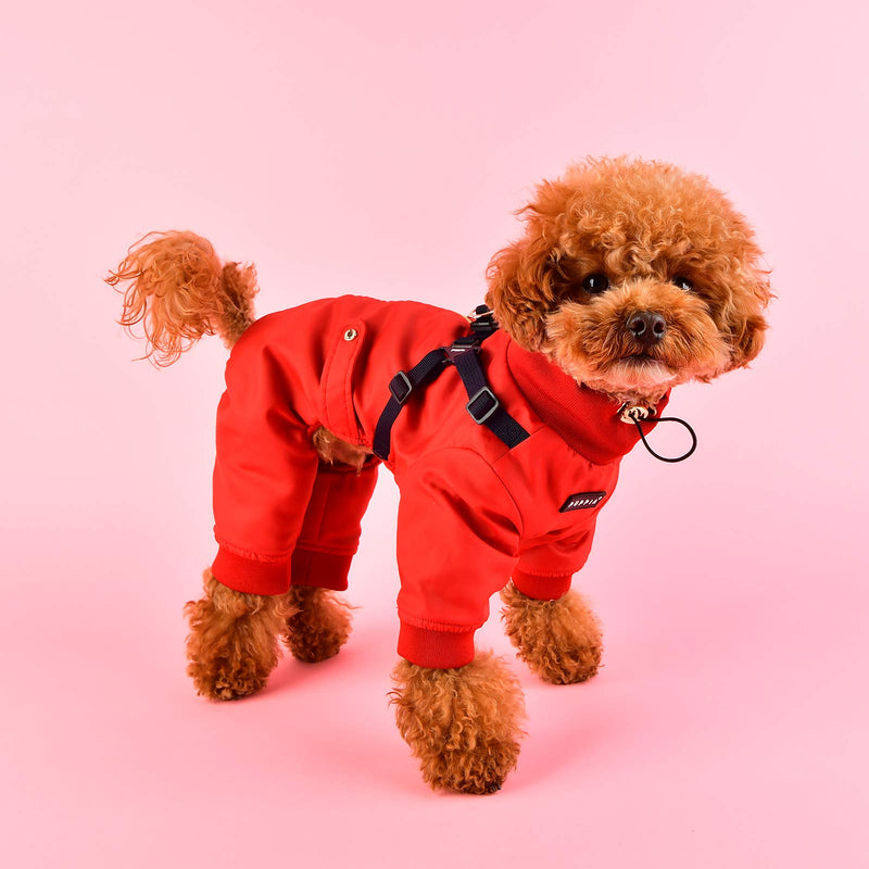 Puppia Garnet Jumpsuit - Red - Small Red_Garnet - PawsPlanet Australia