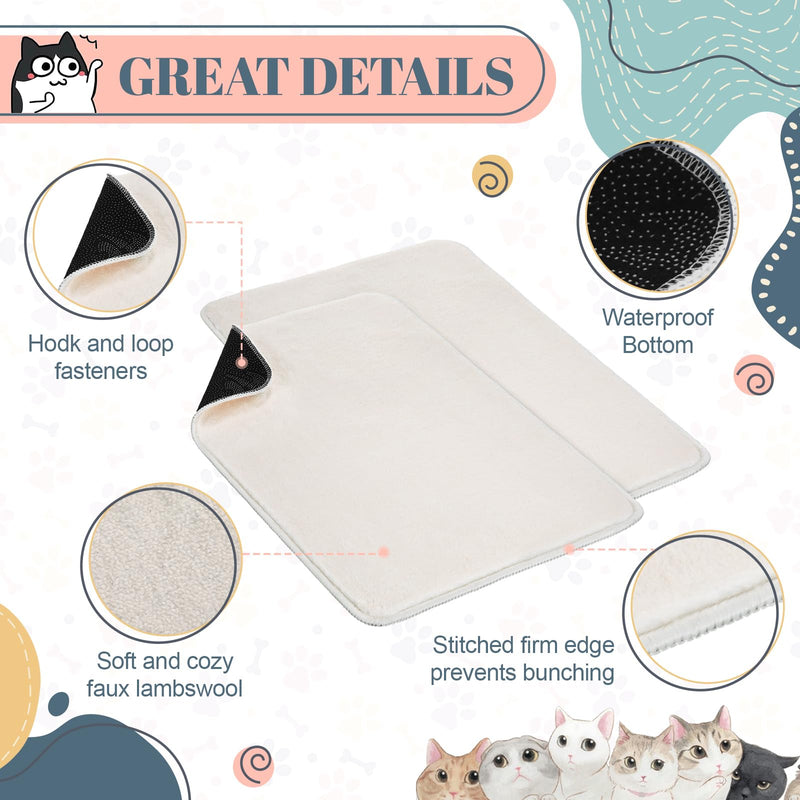 4 Pcs Pet Carrier Pad Travel Pet Reversible Dog Mat Replacement Liners for Travel Dog Bed Pad Washable Plush Cashmere Double Sided Bed Mat for Cat Kennel Crate(Beige,17 x 11 Inch) 17 x 11 Inch Beige - PawsPlanet Australia