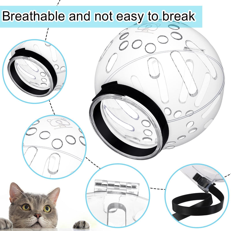 Cat Helmet for Grooming - Adjustable Hood Bubble Helmet with Boots Paw Covers and Bath Bag for Cat Dog Pet Bathing Shaving Material Type A