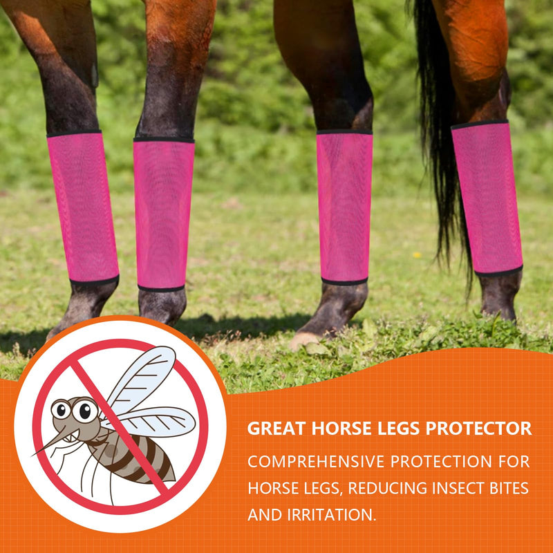 Set of 8 Breathable Mesh Horse Boots Mesh Fly Boots for Horse Loose Fitting Horse Fly Boots for Non-Slip Reduce-Stomping Preventing Flies and Mosquitoes Bites (Pink and Blue) - PawsPlanet Australia