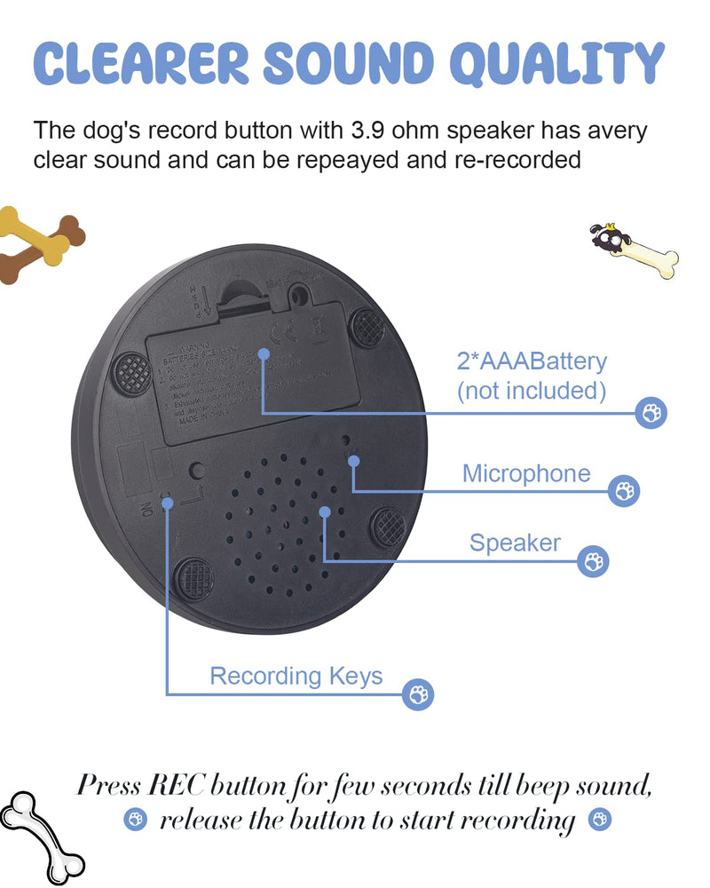 Dog Buttons for Communication, 8 Pcs Dog Talking Button Set, 30s Recordable Voice Pet Buzzer Training Buttons, Speaking Button for Dogs with Waterproof Anti-Slip Dog Button Mat and 48 Scene Stickers A-8 Pack - PawsPlanet Australia