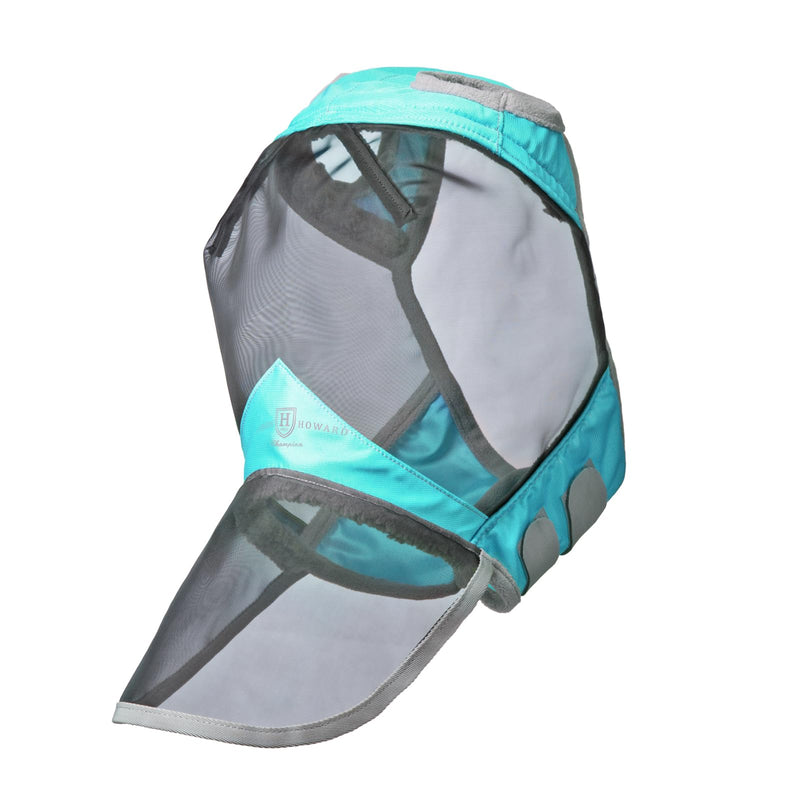 Harrison Howard CareMaster Pro Luminous Horse Fly Mask Large Eye Space Full Face Standard with Nose No Ears Summer Mint L - PawsPlanet Australia