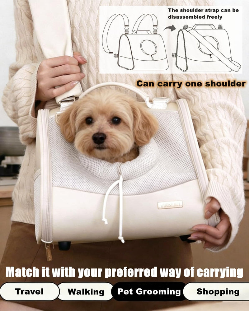Pet Dog & Cat Chest Carrier Backpack,Adjustable Ventilated Carrier for Small Dogs Cats,Front Facing Puppy Carrier Backpack,Lightweight Doggy Backpack for Travel Hiking Outdoor (Beige) Beige - PawsPlanet Australia
