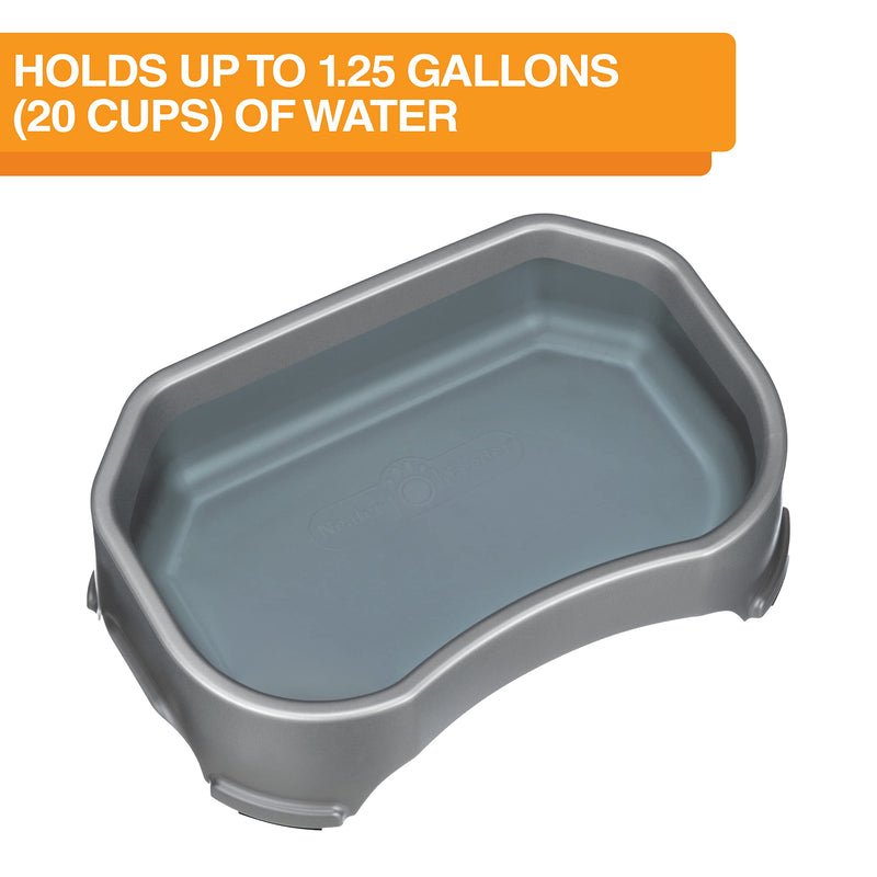 Neater Pet Brands Big Bowl - Extra Large Water Bowl for Dogs (1.25 Gallon Capacity, 160 oz) - Huge Over Size Pet Bowl - Gunmetal Grey 1.25 Gallons - PawsPlanet Australia