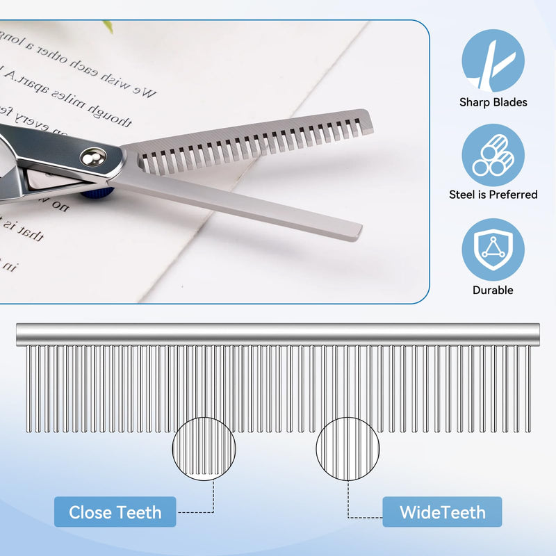 6 Pieces Dog Grooming Curved Scissor for Dog Professional Pet Grooming Scissors with Safety Round Tip Stainless Steel Pet Hair Trimming Scissors Set with Storage Bag 6PCS