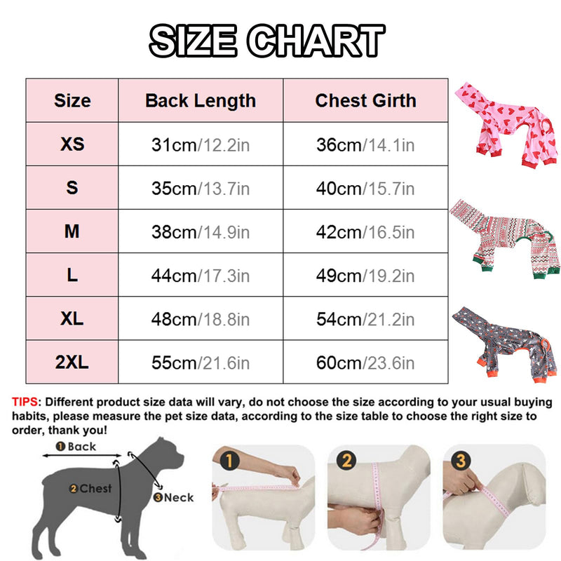 Elastic Greyhound Pajamas,Whippet Cozy Warm Four-Legged Jumpsuit for Autumn Winter Spring,Thin Dog Christmas Halloween Valentine Onesie Coat for Indoor Outdoor_S(Red Heart) S:Back Length:35cm/13.7in Red Heart