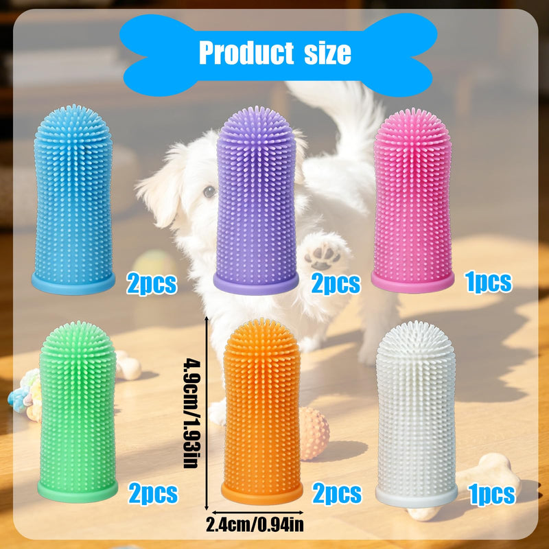10-piece 360° finger toothbrush set for dogs & cats – soft dog toothbrush for effective teeth cleaning, anti-tartar care without risk of injury, hygienic & safe