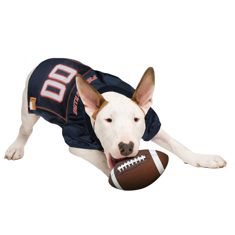 Pets First NCAA College Illinois Fighting Illini Mesh Jersey for Dogs & Cats, XX-Large. Licensed Dog Jersey with Your Favorite Football/Basketball College Team