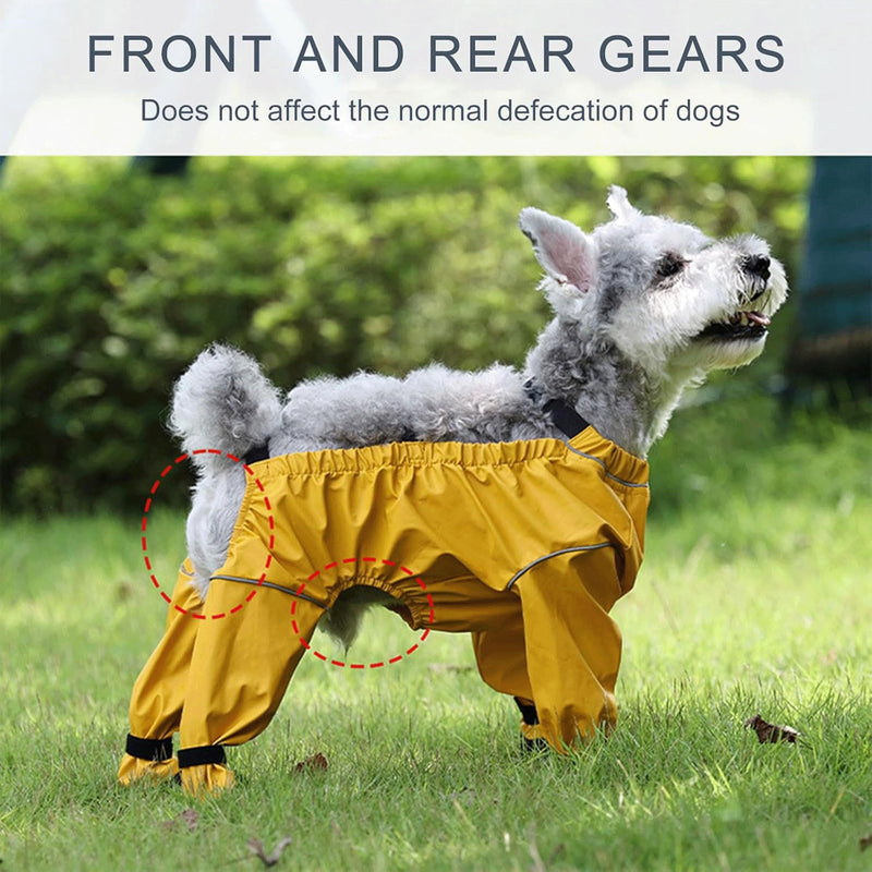 Dog Paw Boots Leggings Waterproof, Suspender Booties for Dogs Anti-Slip, Pet Paws Protector Dirty-Proof,Dog Snow Pants Shoes for Outdoor Walking Running Hiking Winter Pants Boots Yellow XS