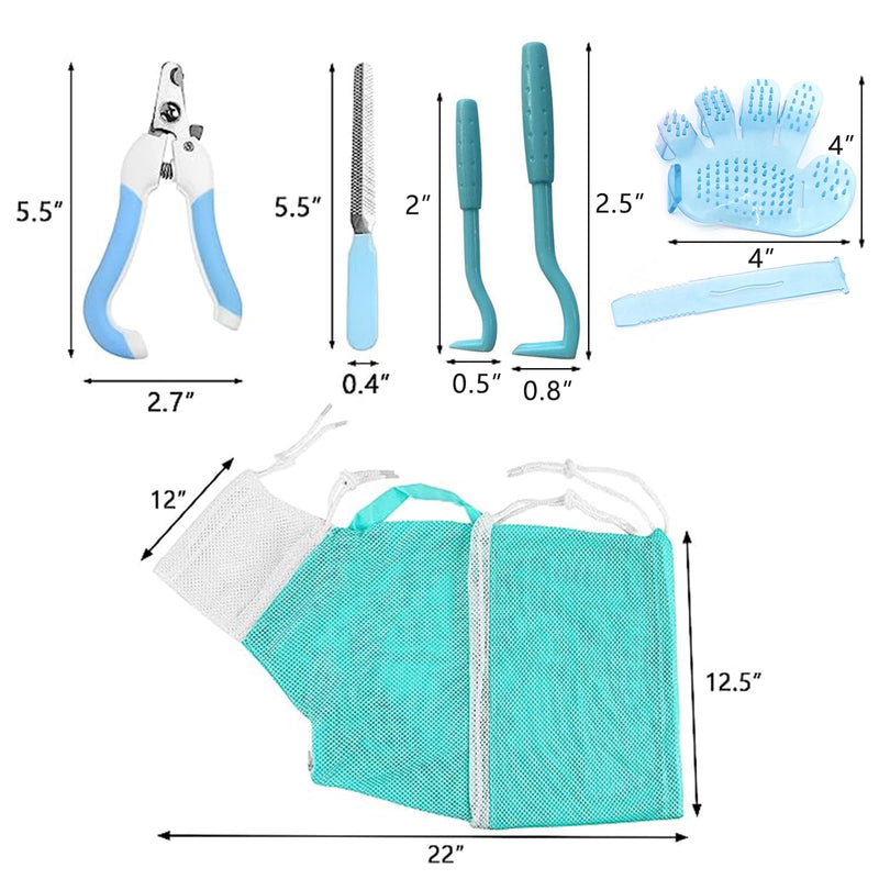 6 Pieces Cat Bathing/Grooming Bag, Adjustable Cat Shower Net Bag and Pet Nail Clippers, Nail File, Grooming Gloves, Tick Tool，Pet Dog and Cat Nail Trimming Check. - PawsPlanet Australia