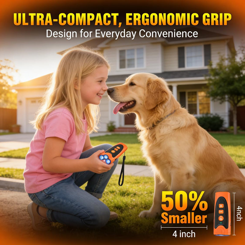 3X Ultrasonic Dog Bark Deterrent, 6 Training Modes, 23FT Range, 30-Day Battery, Rechargeable & Humane Anti-Barking Device for Indoor & Outdoor