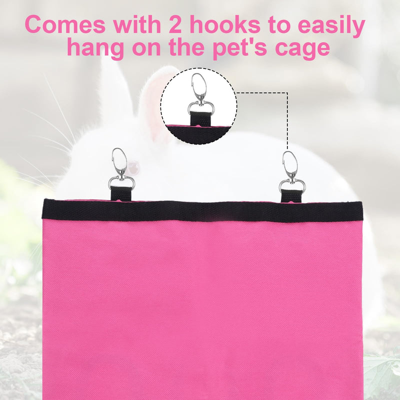 2 Pcs Rabbit Hay Feeder,Guinea Pig Hay Feeder,13×10.8 Inch Guinea Pig Bag,Small Animal Feeding Bag for Rabbits, Hamsters, Hedgehogs(3 Holes,Pink) pink - PawsPlanet Australia
