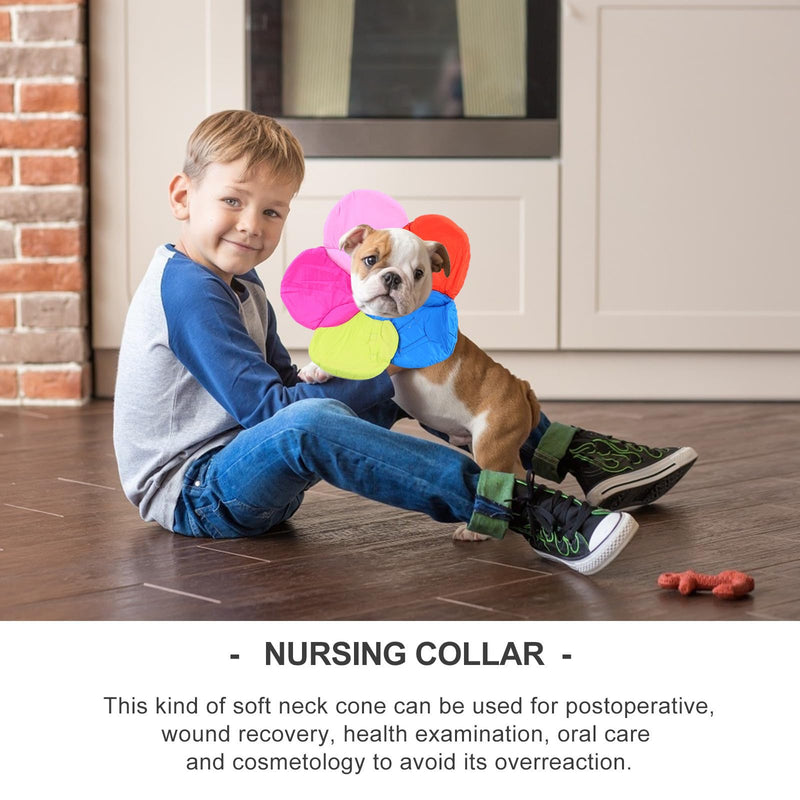 Cat cone for recovery, flower-shaped, skin-friendly, made of polyester and fabric, lightweight and removable, suitable for skin problems and sterilization procedures.
