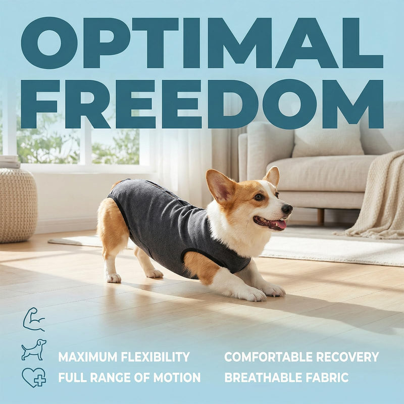 Post-operative dog bodysuit, medical bodysuit for dogs, wound protection recovery suit, anti-licking, e-collar alternative, breathable one-piece pet sleepsuit (A, M)