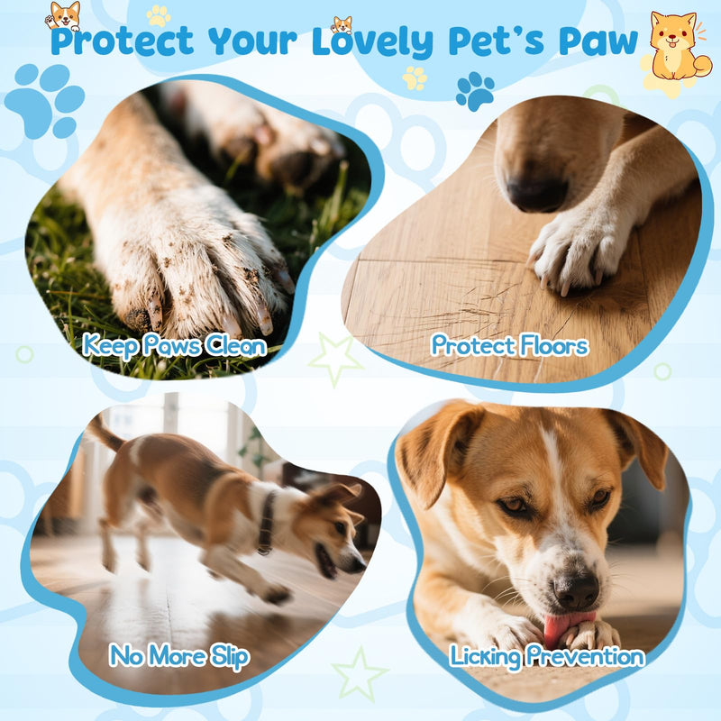 Dog Paw Protectors Socks for Hot & Cold Pavement, Anti Slip Dog Shoes with Maximum Grip to Prevent Licking Paws, Slipping, Paw Protector Boots for Small Medium Large Senior Dogs (Black Leopard, XS) Black leopard XS(4 pcs) - PawsPlanet Australia