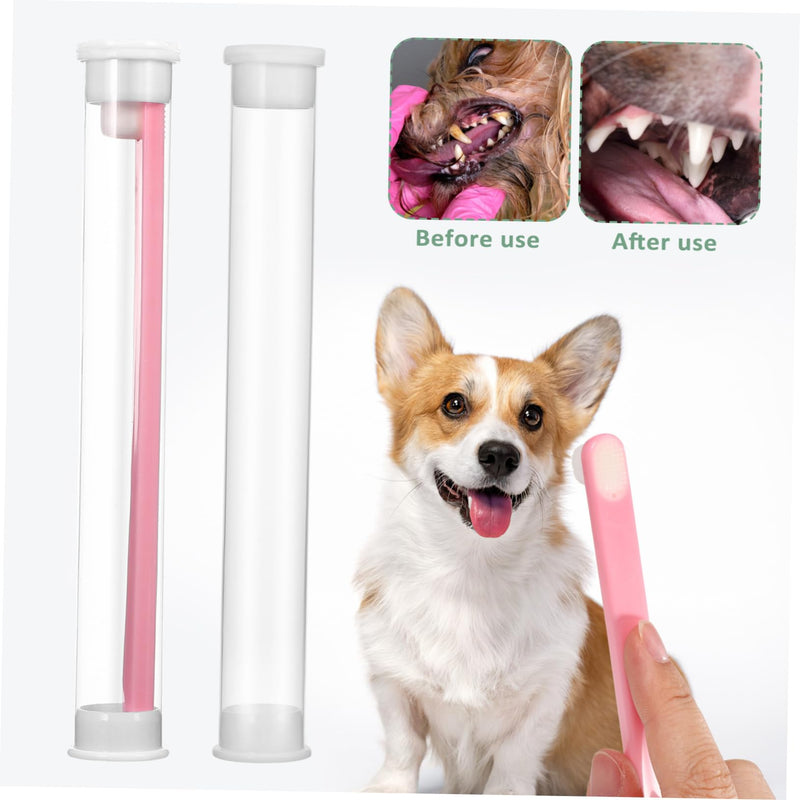 Toddmomy 3-Piece Small Pet Toothbrushes with Soft Heads and Tongue Cleaner, Precise for Dogs, Cats, and Rabbits, Durable Plastic Handles, Colorful