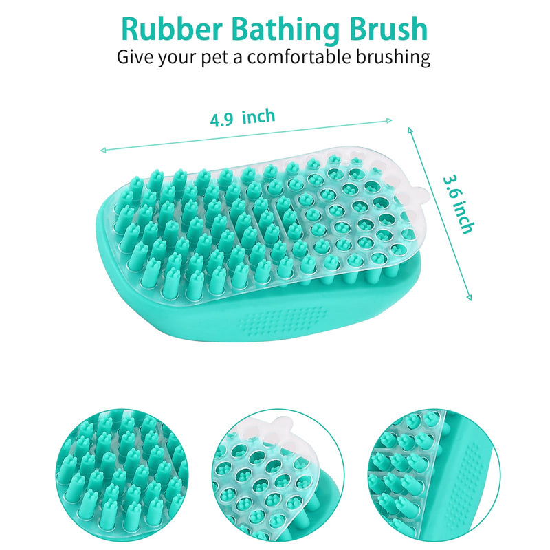 5 PCS Self Cleaning Slicker Brush & Pet Grooming Rake & Bath Brush & Nail Clippers & Pet Comb for Dogs and Cats,Professional Deshedding Dematting Tool for Long and Short Haired Pets Green-5pc - PawsPlanet Australia