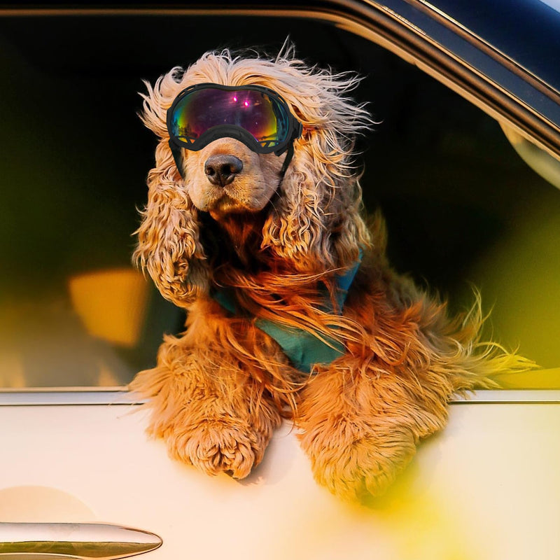 Dog Goggles for Large Dogs, UV Protection Dog Sunglasses, Adjustable Strap, Windproof?Dustproof?Anti-Fog Eye Protection Sunglasses for Large and Medium Dogs (Black Frame) Black Frame - PawsPlanet Australia