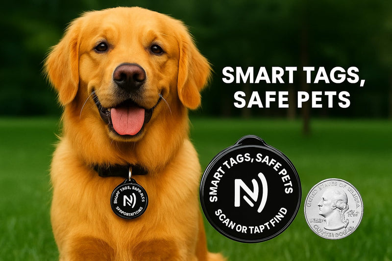 Smart Pet ID Tag with QR Code & NFC – Epoxy Coated Waterproof PVC – Scan or Tap to Access Pet Info – Universal Tag for Dogs & Cats – No App Needed – Update Profile Anytime (Sky Blue) Sky Blue - PawsPlanet Australia