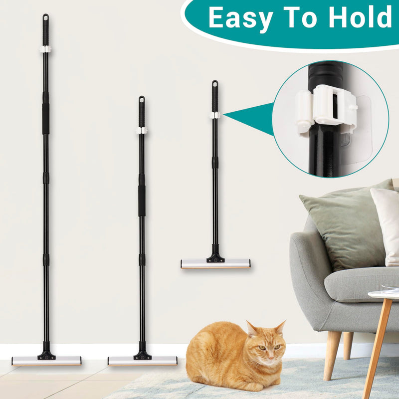 62" Carpet Rake for Pet Hair Removal – Adjustable Carpet Broom Bundle with Carpet Scraper & Hair Picker, Pet Hair Removal Tool for Dog & Cat Hair, Rug Rake Carpet Brush for Furniture & Carpets - PawsPlanet Australia