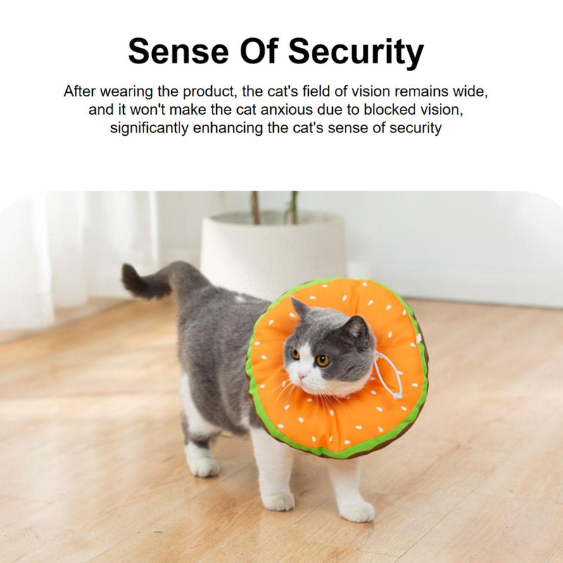 EWES Cat Cone Collar Soft M Size Alternative Neck Cones to Stop Licking Kitten Comfy Elizabethan Collars After Surgery Neuter Dog Donut Collar for Pet e Collar Recovery Shame Hamburger