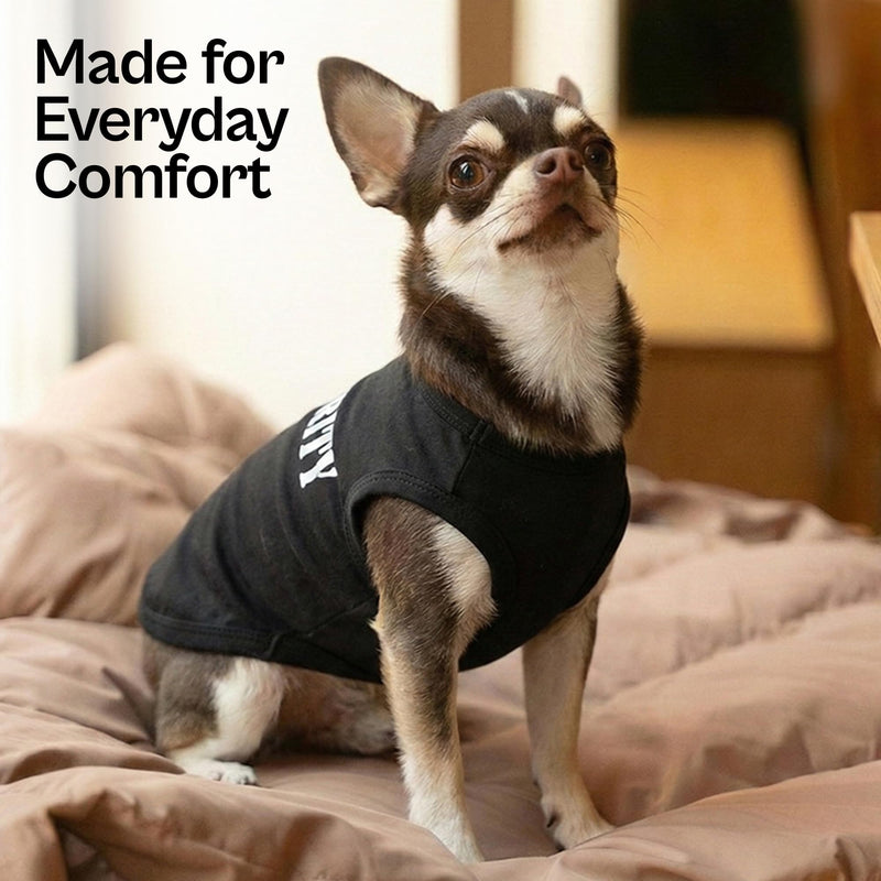 Parisian Pet Dog Shirt – 100% Cotton Shirts for Large Dogs – Black Sleeveless Pet Clothes – Lightweight Dog Security Shirt – Breathable Dogs Clothes - Stretchy Puppy T Shirts 4X-Large - PawsPlanet Australia