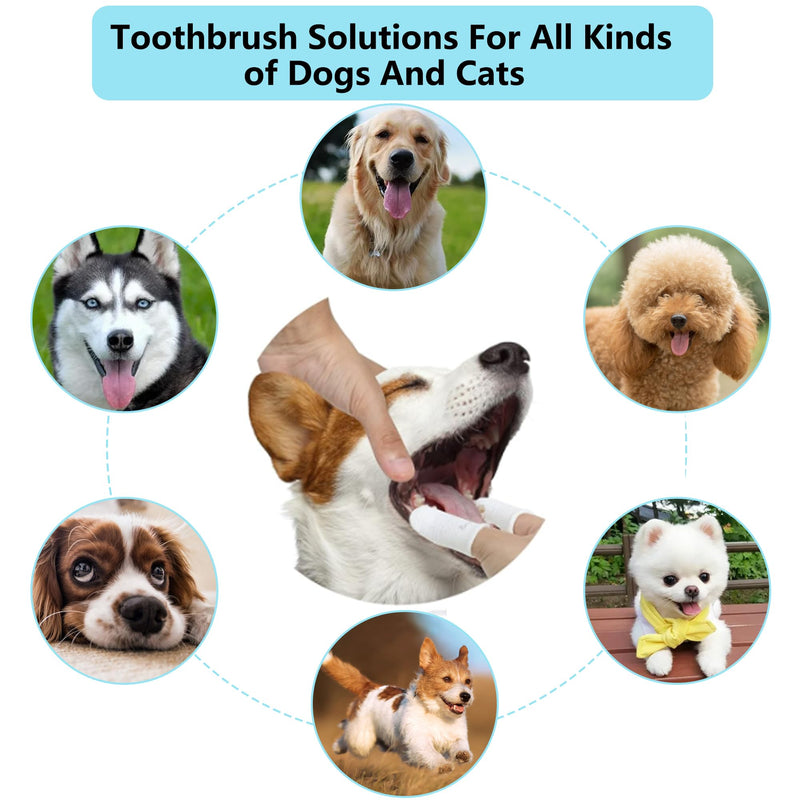 Pack of 16 Dog Toothbrushes Fingerling Reusable Toothbrush Dog Finger Cots Dog Dental Care Teeth Cleaning Pet Dog Anti-Plaque Finger Toothbrush for Dogs Cats Dental Care