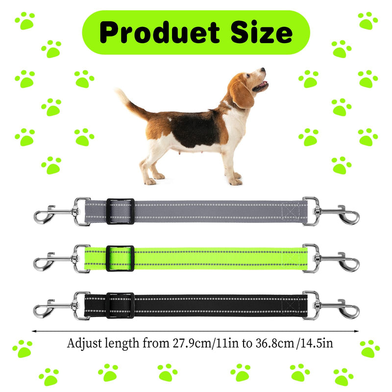 3 Pcs Dog Collar Safety Clip, Double Clip Dog Leash Extender, Adjustable Reflective Nylon Prong Collar Backup Set for Dog Harness Connector - PawsPlanet Australia