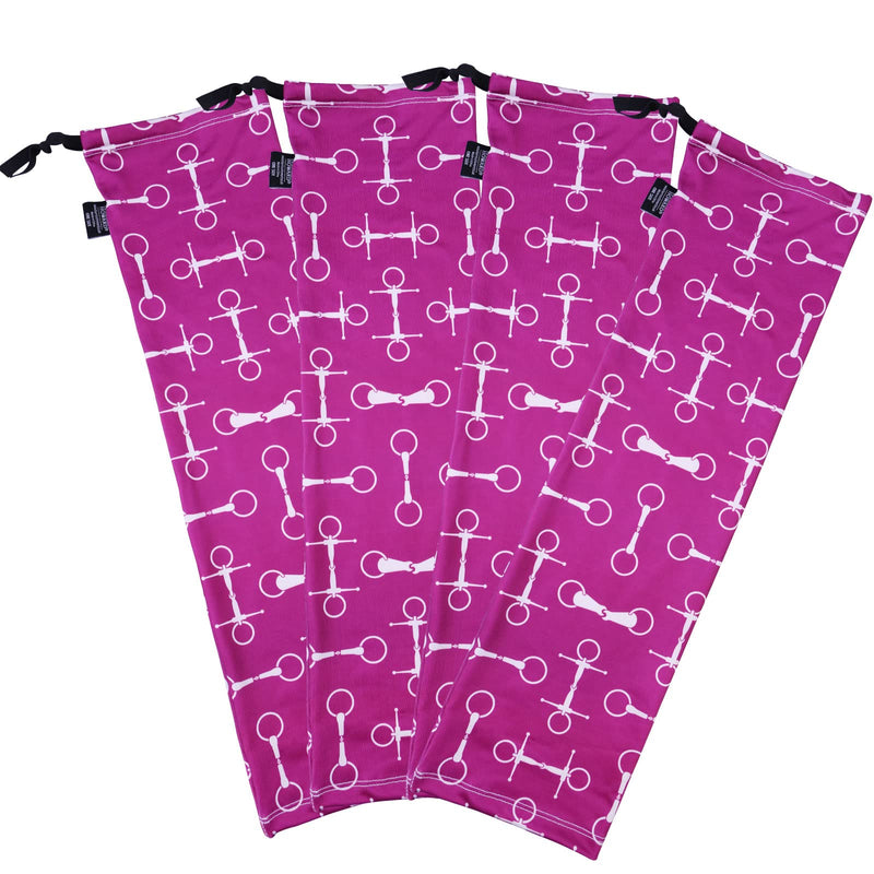 Harrison Howard Loose Fitting Horse Leg Socks Horse Socks Comfortable and Easy to Wear Set of 4 Pink Bits - PawsPlanet Australia