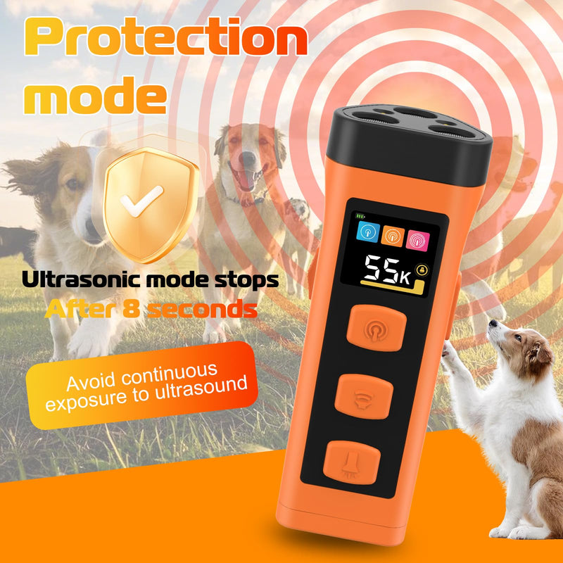 Dog Bark Deterrent Device, Ultrasonic Dog Trainer, Anti Barking Device with 65FT Range, Humane Bark Control for Dogs, 3 Training Modes, Works Indoors & Outdoors - PawsPlanet Australia