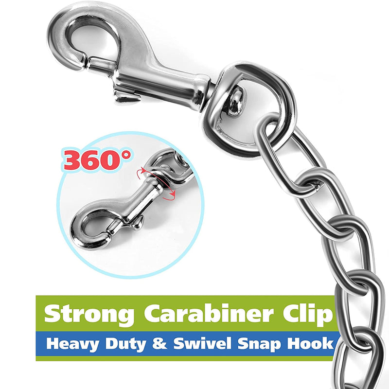 MOZETO Dog Collar Safety Clip, Stainless Steel Heavy Backup for Prong Collar, Dog Harness Collar Leash Connector (7 inches) 7 inches - PawsPlanet Australia