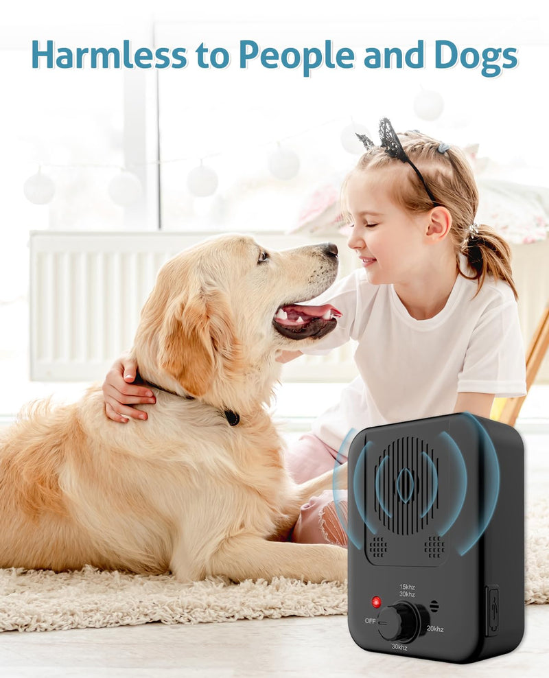 Anti Barking Device for Dogs, Rechargeable Dog Bark Stopper, Bark Box Indoor Outdoor for Dogs, Chemicalfree Dog Bark Deterrent Devices, Stop Neighbors Dog from Barking for All Breeds of Dogs(Black) Black - PawsPlanet Australia