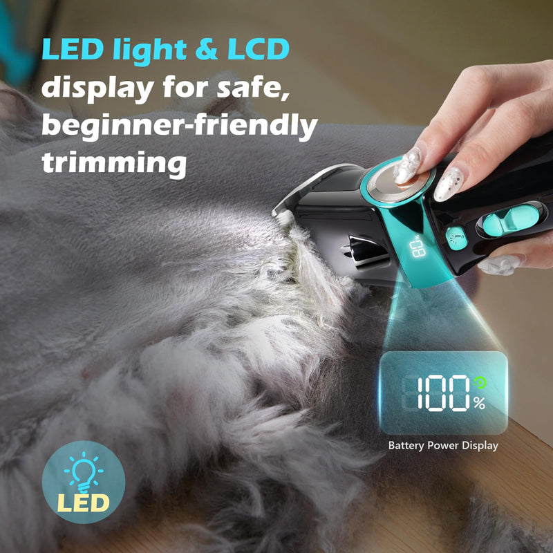 Cat Clippers for Grooming with 5-in-1 Blade, Cat Grooming Kit Cordless Rechargeable Hair Trimmer Detachable Stainless Steel Blade Pet Shaver for Small Kitty Paw Face Head Body - PawsPlanet Australia