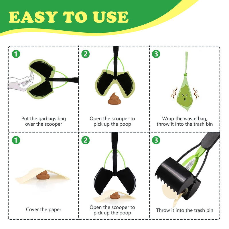 32" Pooper Scooper for Large Dogs Long Handle Dog Poop Scooper for Yard Gravel Dirt Grass No Bending Foldable Dogs Poop Picker Upper 1-Pack - PawsPlanet Australia