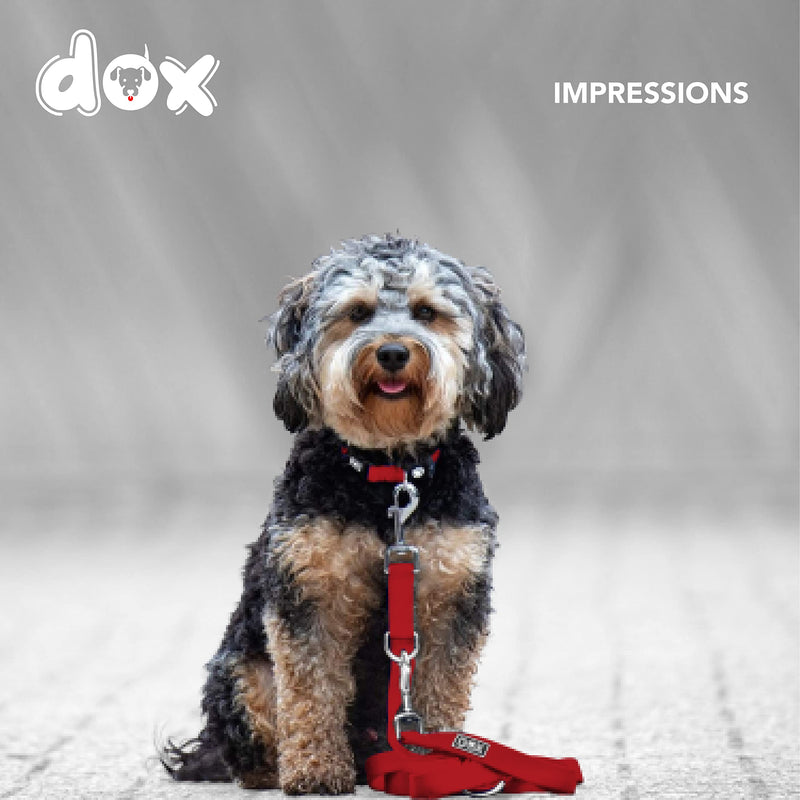 DDOXX Nylon Dog Leash - 6.6 Ft, 3-Way Adjustable Dog Leash - Medium (Red) Red M - 0.8 x 78.7 in - PawsPlanet Australia