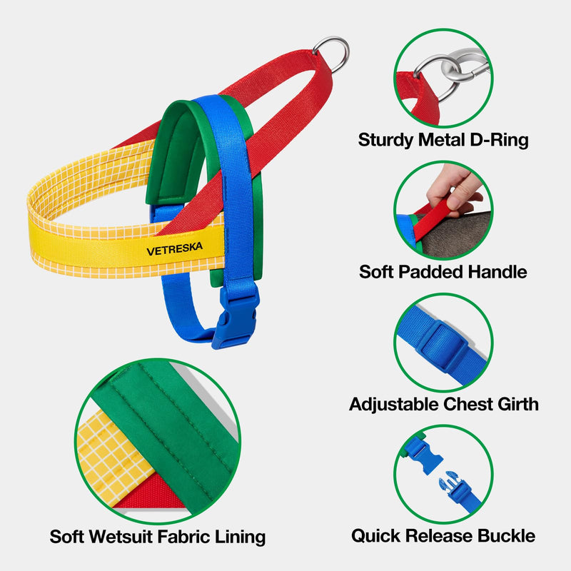 VETRESKA Dog Harness and Leash Set, Easy Walk Dog Harness for Small Medium Dogs, No Pull Puppy Harness for Walking and Training, Adjustable, Take Control & Anti-Twist Pet Lead Combo (Yellow, XS) Yellow - PawsPlanet Australia