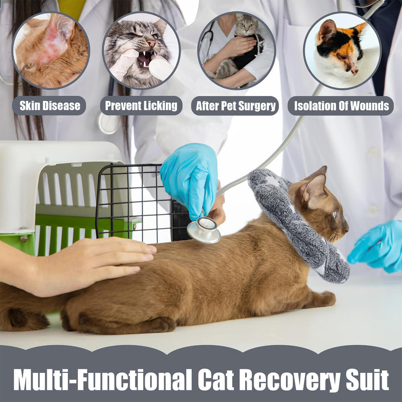 Adjustable Glow in the Dark Cat Collar Cone Style Elizabethan Collar for Pet Recovery After Surgery (M)